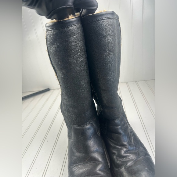 UGG Brooks Tall Black Leather Women's Casual Boots Size 9 SEE PHOTOS - Picture 15 of 15